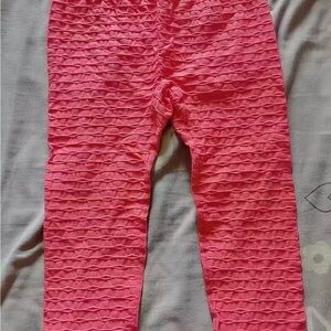 Women's Pink Textured Leggings